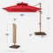 Best Choice Products 10ft Square Woodgrain Pattern 2-Tier Outdoor Solar LED Cantilever Umbrella w/ Base